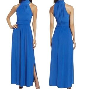 Eliza J High Neck Sleeveless Maxi Dress Cobalt Blue Women’s Sz 10 Style E1-6148